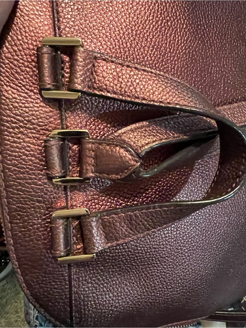 Michael Kors Metallic Copper Leather Backpack with Gold Hardware - Picture 3 of 7